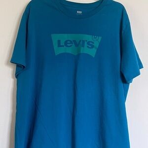 Levi's Blue Short Sleeve Tee Eye-Catching Design 314